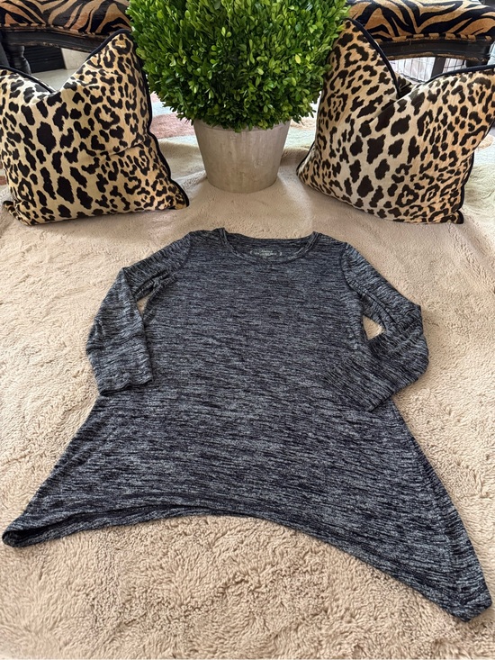 Soma Tops - Soma Women’s Large Heathered Black & White Long Sleeve Tunic